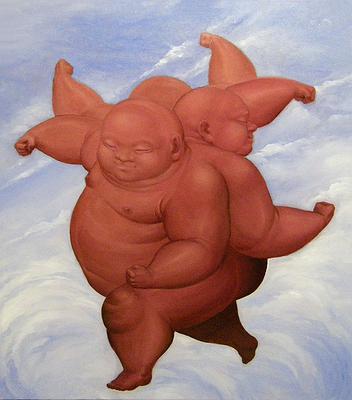 〈三頭六臂〉，2013，110x100cm，油彩、畫布。