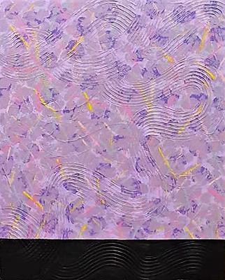 吳淑幸《黑色崛起》II系列作五件-2，五聯幅，複合媒材：壓克力底，油畫，油畫棒，2020吳淑幸攝影