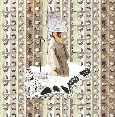 〈您可擦去一切的煩惱〉，2020，影像拼貼，15x15cm