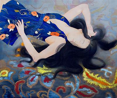 2012，《片刻》，水墨、膠彩，90X107cm