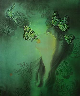 2014，《滋養》，膠彩，45x38cm