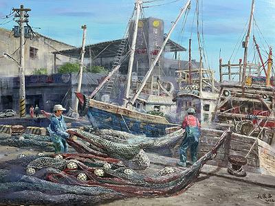 Deep Love for Fishing Port :The Creation of Chang Huai Jung’s  Oil Painting's Cover