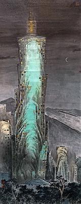 作品9-夜晚中的巨壁