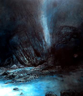 〈靜默〉2018 墨、水干顏料、宣紙 62 x 54cm