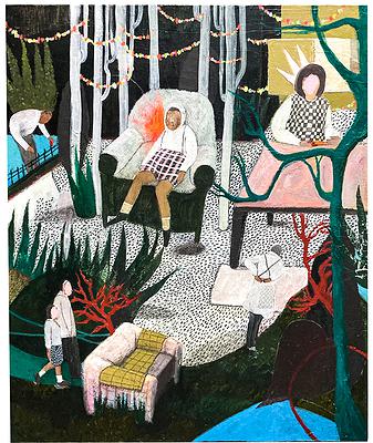 〈同時在發生1〉，2021，壓克力顏料，50x60cm的封面圖