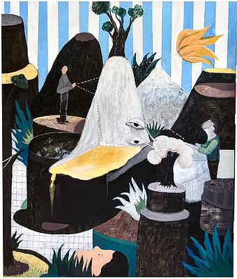 〈同時在發生2〉，2021，壓克力顏料，60x72cm的封面圖