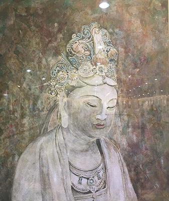 作品十八、〈亙古的慈悲〉菩薩像60X50