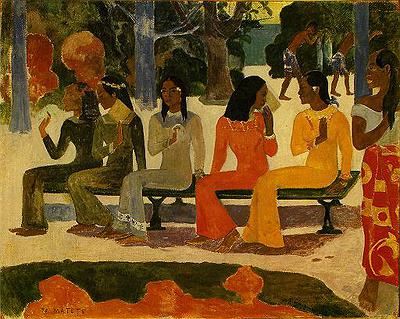 高更，〈市集〉，1892，73cm x 92cm，油彩畫布的封面圖