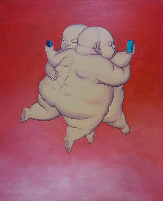 〈共舞〉，2015，162x130cm，壓克力彩、畫布。