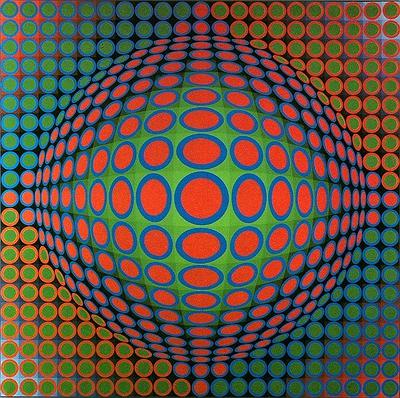 維克多‧瓦沙雷，織女星200，壓克力畫布，1968