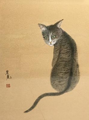 作品十七、〈凝〉貓97X50