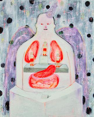 〈展示中心〉，2018，複合媒材，72.5x91cm