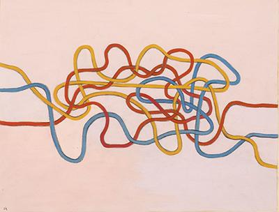 安妮‧亞伯斯，結，水粉紙本43x51cm，編織構想草圖，1947