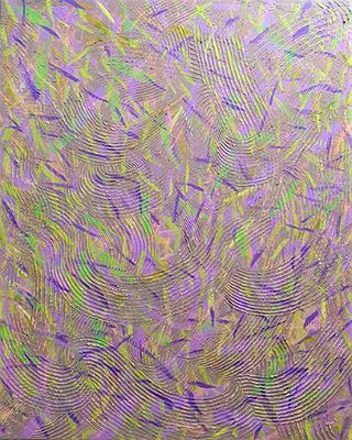 吳淑幸《黑色崛起》II系列作五件-4，五聯幅，複合媒材：壓克力底，油畫，油畫棒，2020吳淑幸攝影