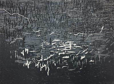 〈The Wall I〉， 2017，油墨、紙，image size：30 cm × 40 cm.