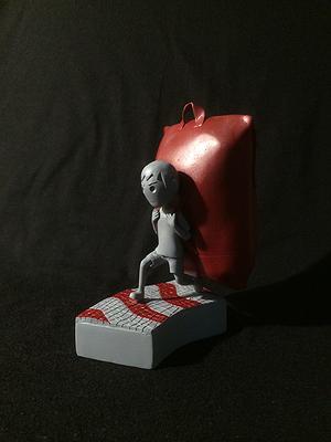 物件與人體相互關係的雕塑創作-3-4背包的封面圖