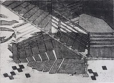 築構Ⅱ 54x39.5cm2020凹版胚布