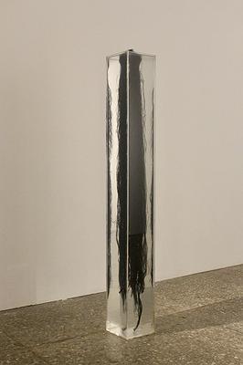 如果影子也怕黑2，尼龍繩、玻璃，2018。