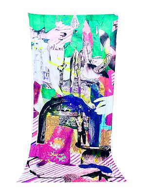 〈即興演出〉，2020，數位拼貼、掛布，150x300cm