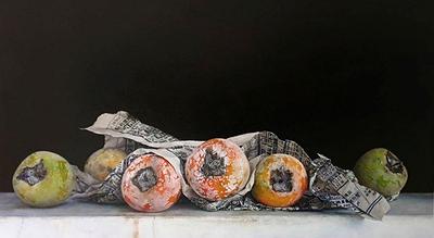 〈柿〉，2022，油彩、畫布，90 x160 cm