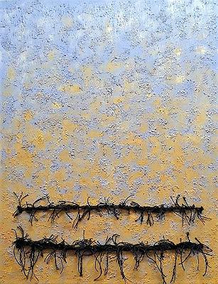 吳淑幸，《黑色崛起》I-1，複合媒材，116.5x91.5cm，2021