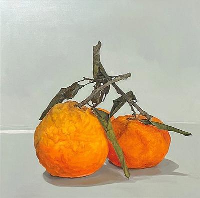 〈橘〉，2025，油彩、畫布，80 x 80 cm
