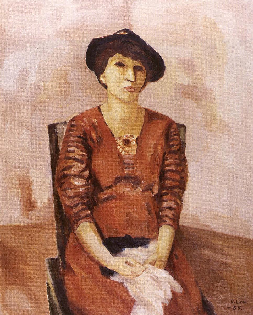 134 劉啟祥，〈長女〉，1987，油彩、畫布，91 x 73 cm，私人收藏。《空谷中的清音》的封面圖