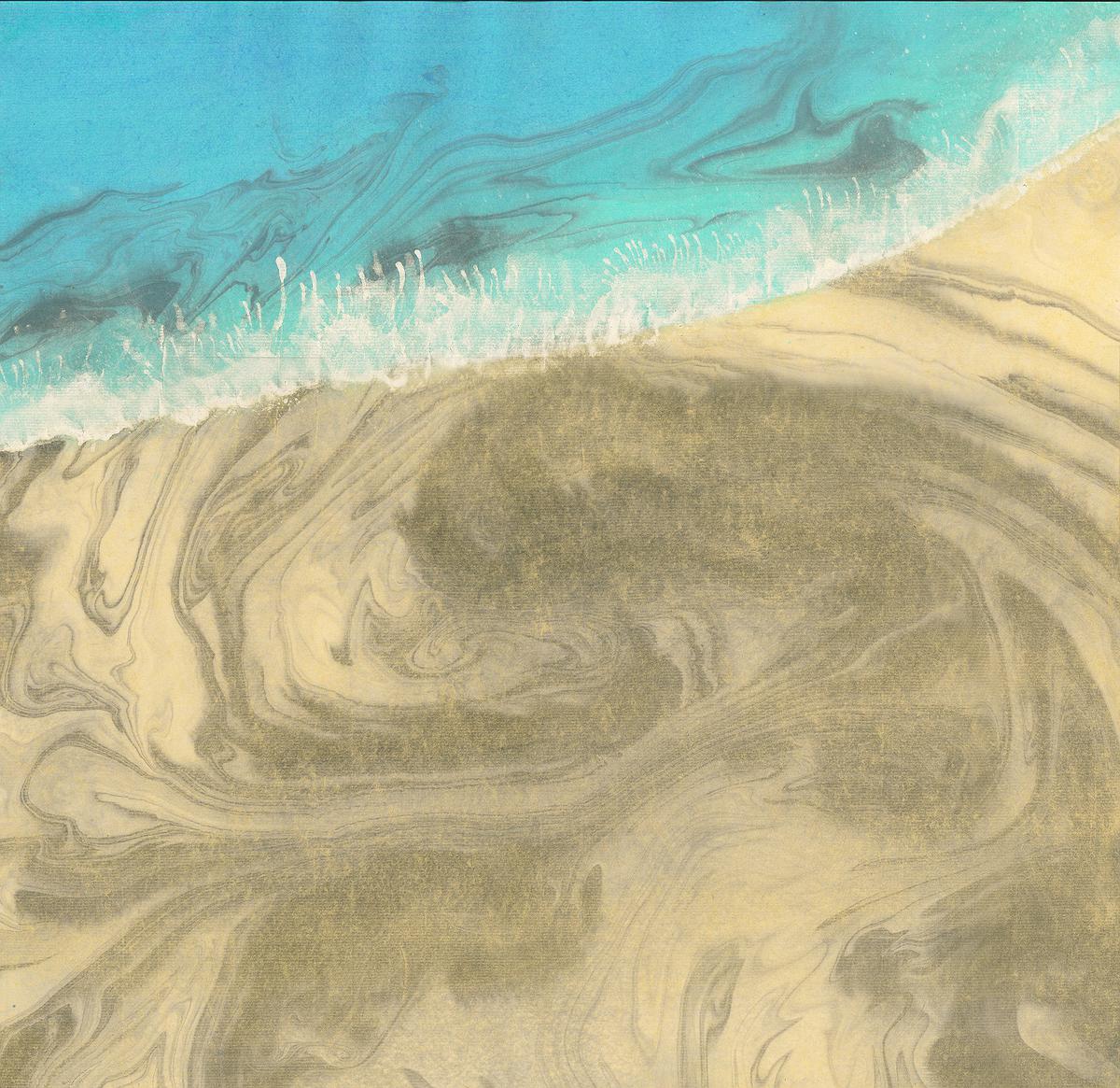 淼 - 遊沙  44×44cm   2013  墨.雲母粉.壓克力顏料的封面圖