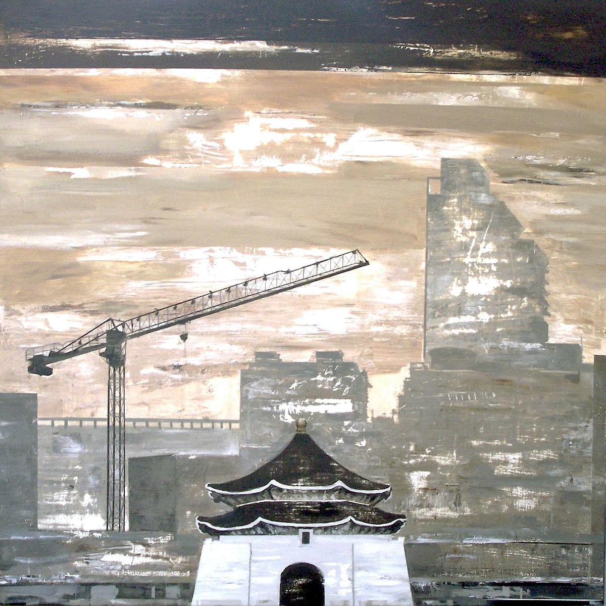 天際線系列-台北的天際 2015 壓克力 畫布 80x80cm的封面圖