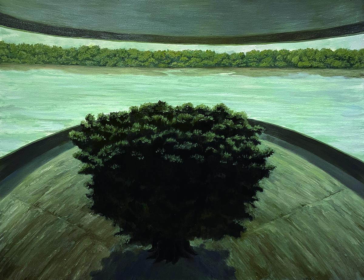 林峻賢，《心理空間系列—空間十一·歸屬》，2021，油彩、畫布，91x116.5公分的封面圖