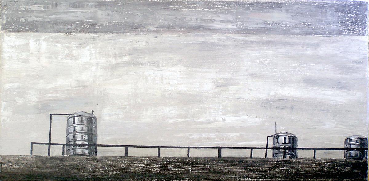 邊緣系列_水塔1號 2015 壓克力 畫布 60x30cm的封面圖