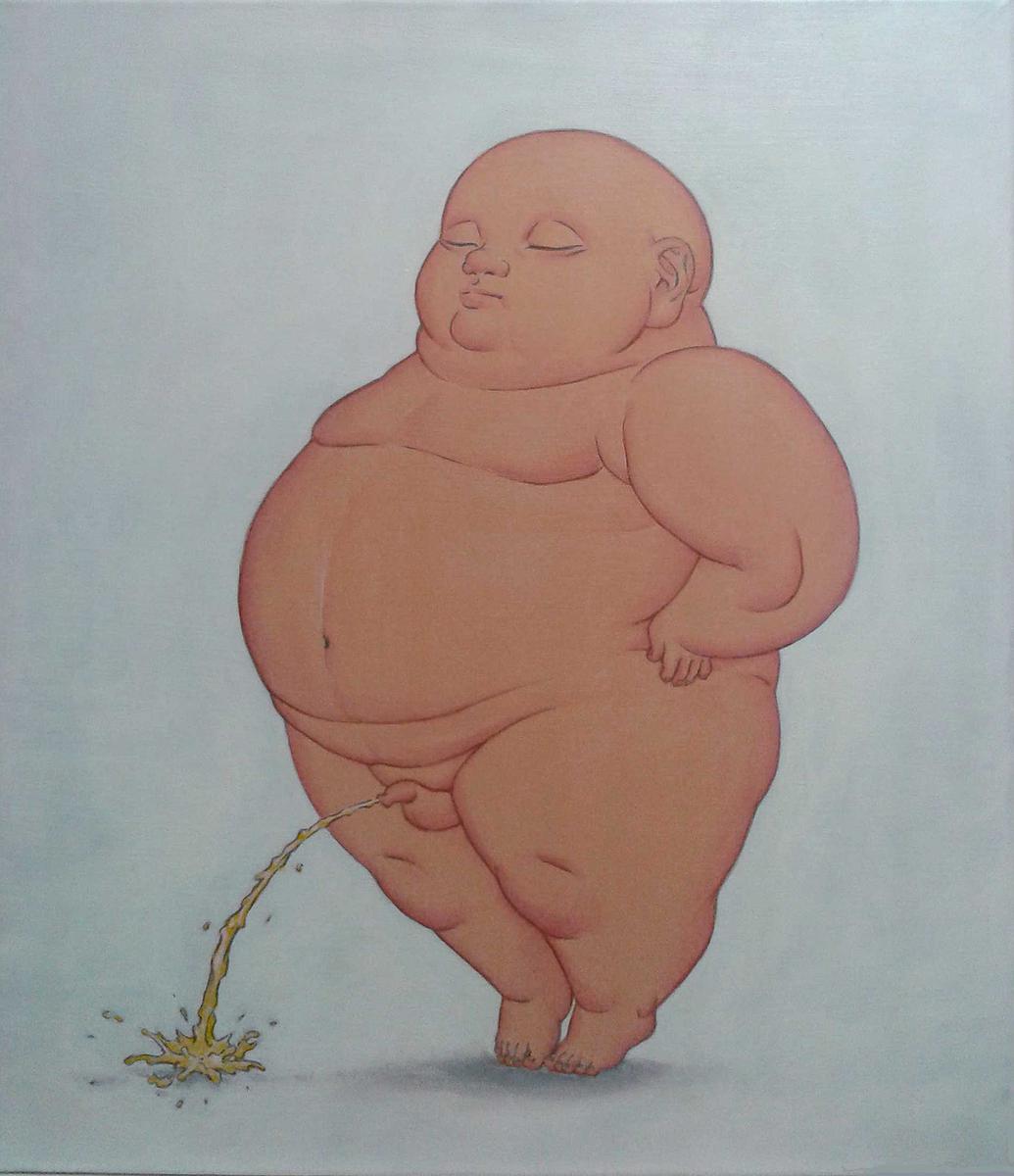 〈尿童〉，2015， 53 ×45 cm，壓克力彩、畫布的封面圖