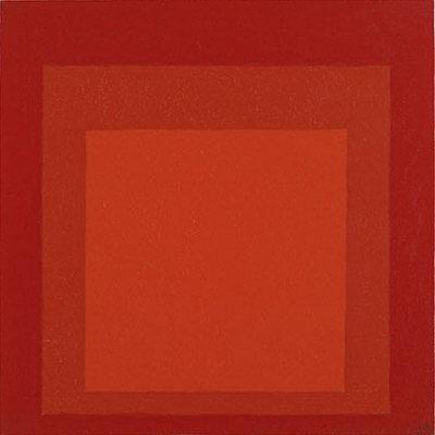 約瑟夫．亞伯斯，〈向正方形致敬〉，1968，40.64cm x 40.64cm， 油彩 纖維板的封面圖