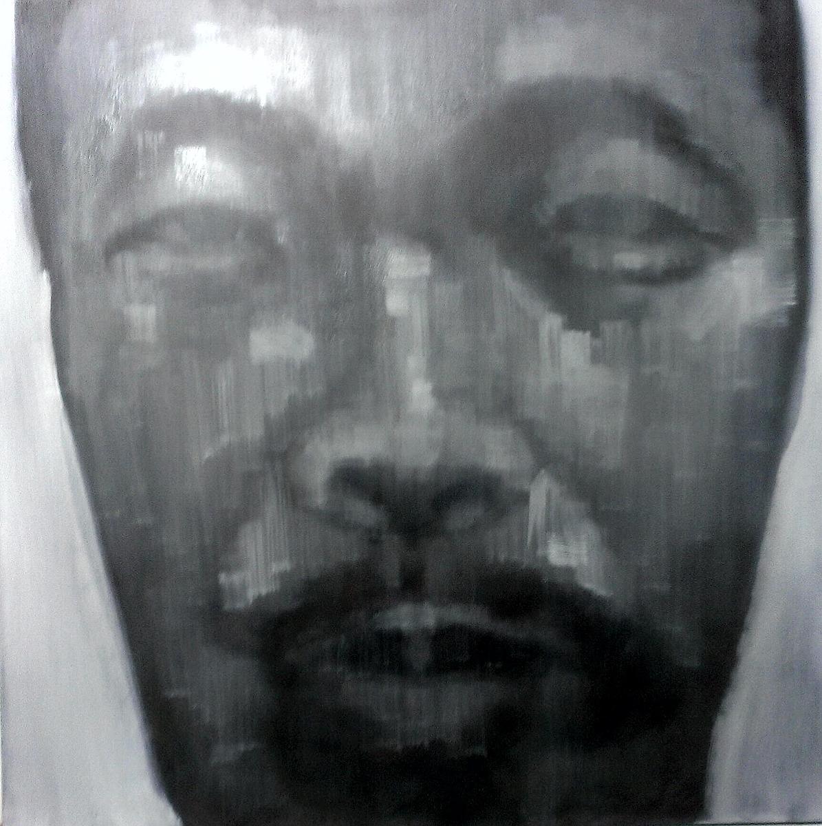 〈臉〉系列3（2014），油彩 畫布，100 x 100cm的封面圖