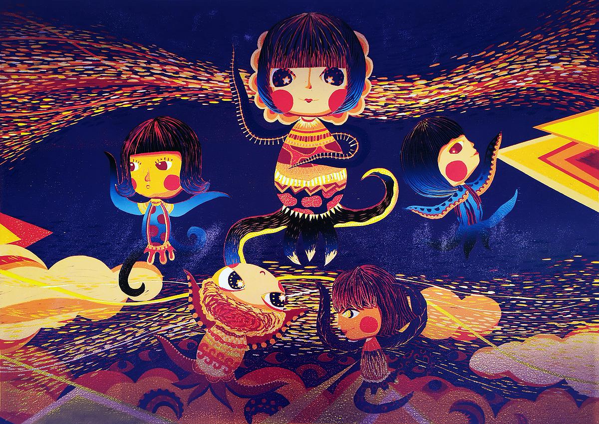 3-3.夜之舞 畫心 70x97.3cm 含框 82x112的封面圖