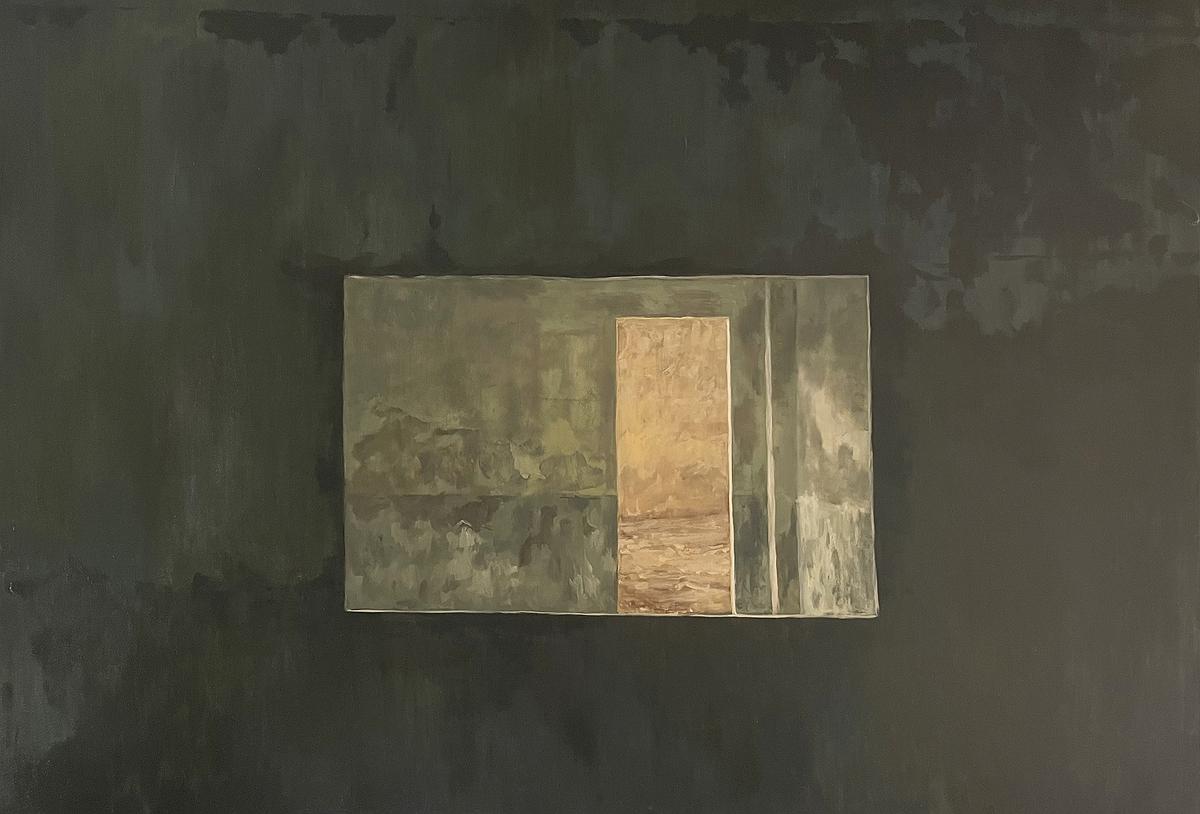 林峻賢，《心理空間系列—空間九·層層向前》，2021，油彩、畫布，89x130公分的封面圖