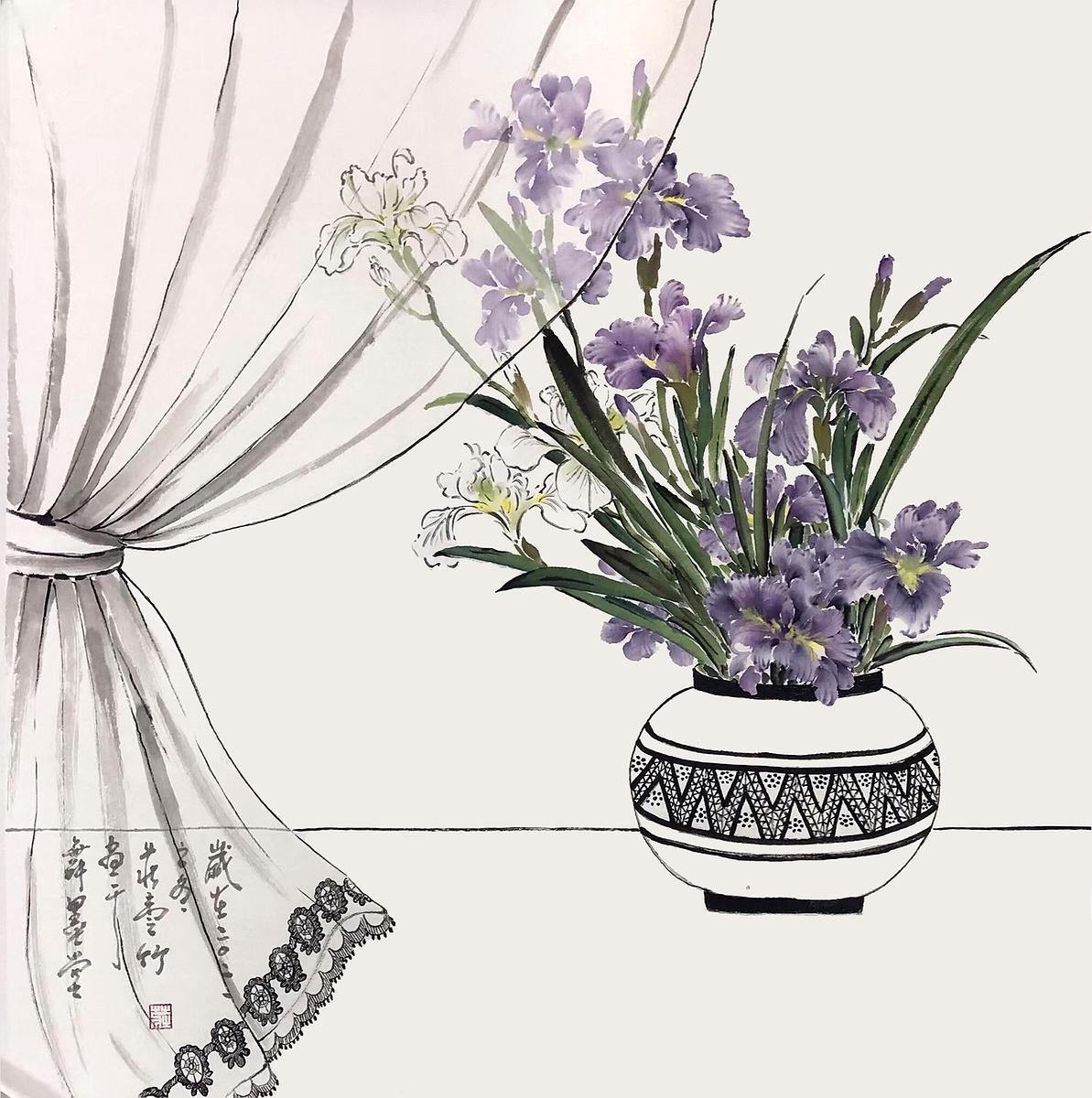 _莊壹竹-曉風清70×70cm2021紙本的封面圖