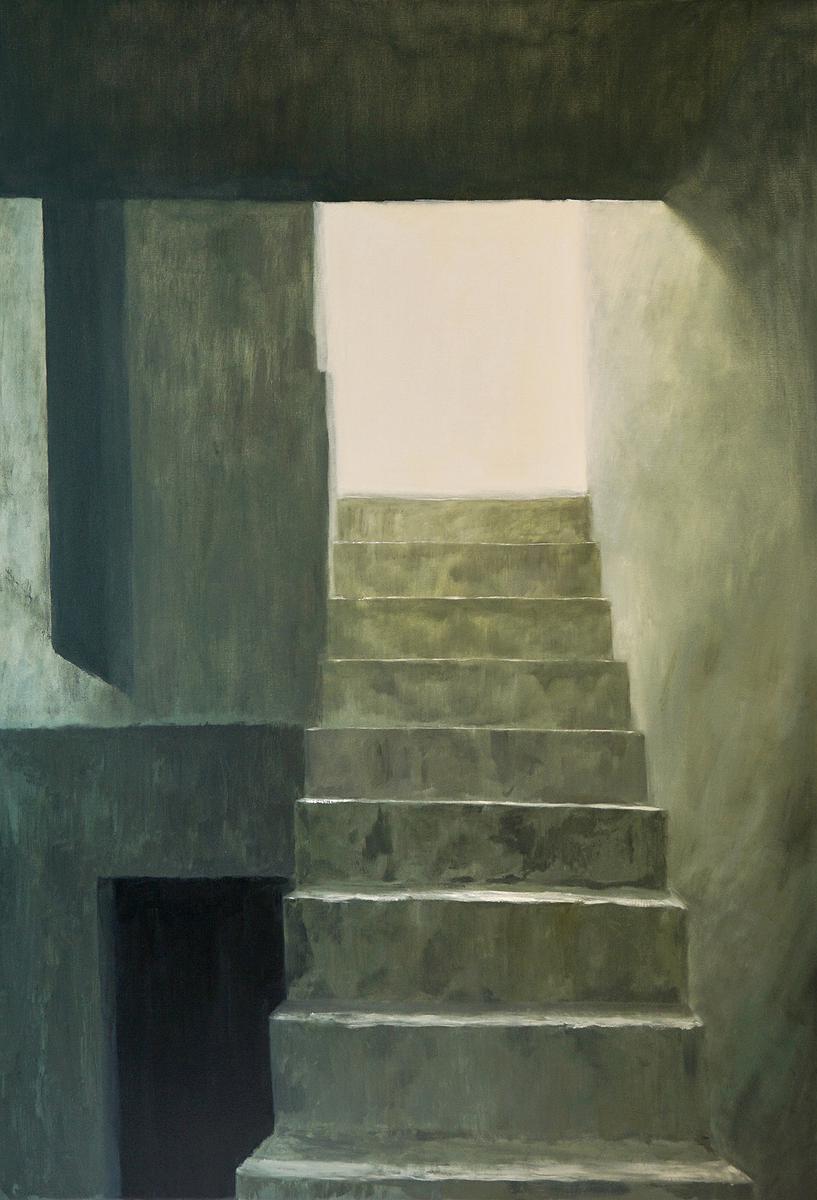 林峻賢，《心理空間系列—空間十二·潔白》，2021，油彩、畫布，130x89公分的封面圖