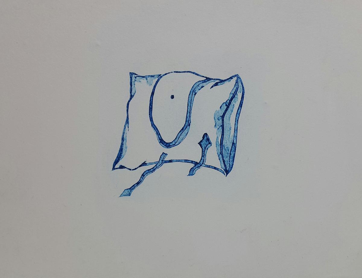 《失眠》，27x35cm，紙凹版，2018的封面圖
