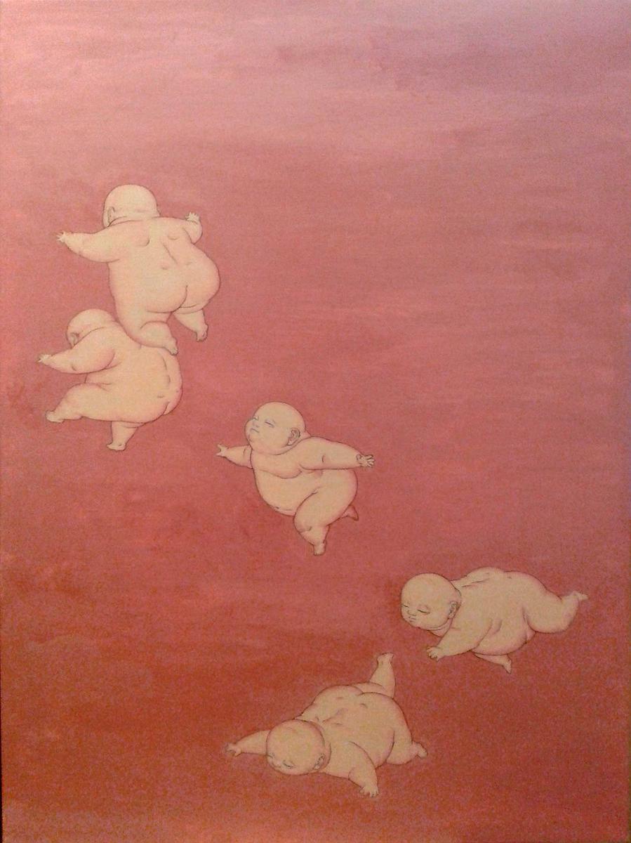 〈上下〉，2015， 91× 65cm，壓克力彩、畫布的封面圖