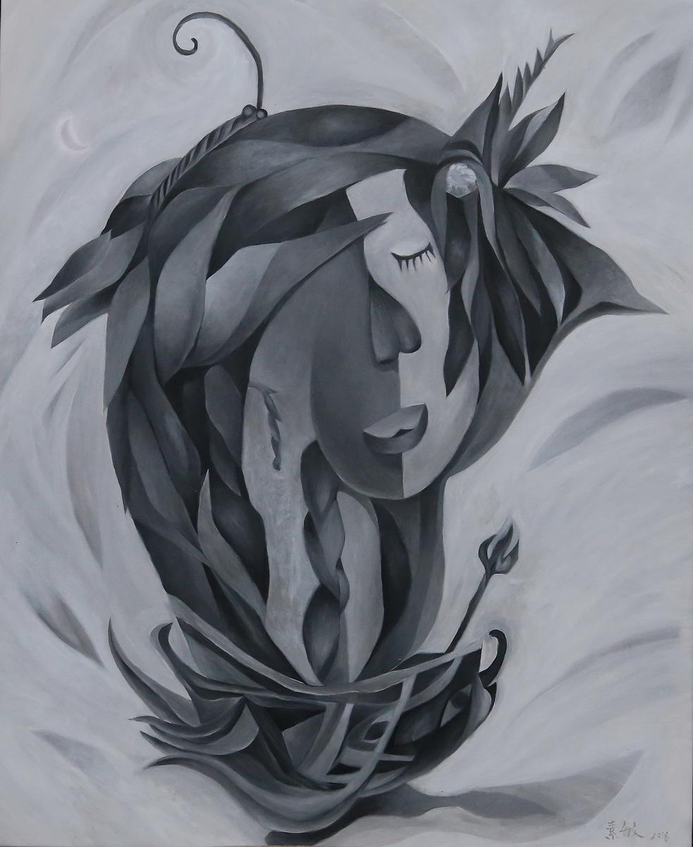 心靈繪畫-追夢系列-心湖-100x80cm-壓克力彩-2018的封面圖