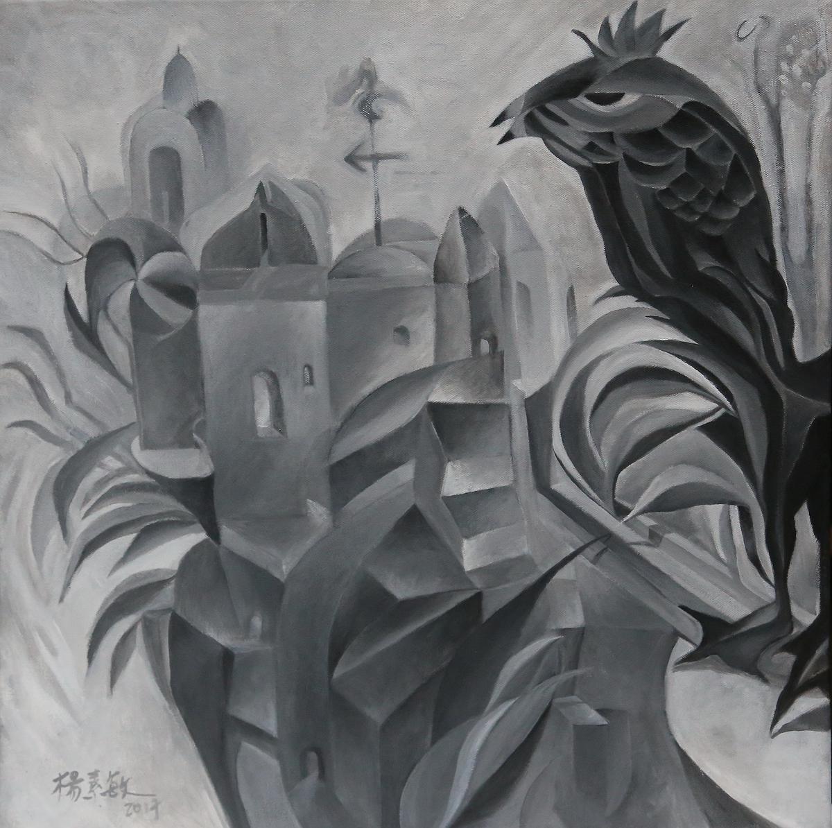 心靈繪畫-追夢系列-夢在不遠的遠方-60x60cm-壓克力彩-2017的封面圖