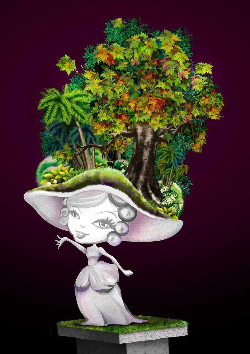 Maze in Green Jungle–Using Surrealistic Rendering of Illustrations on Native Plants in the Songshan Cultural and Creative Park's Cover
