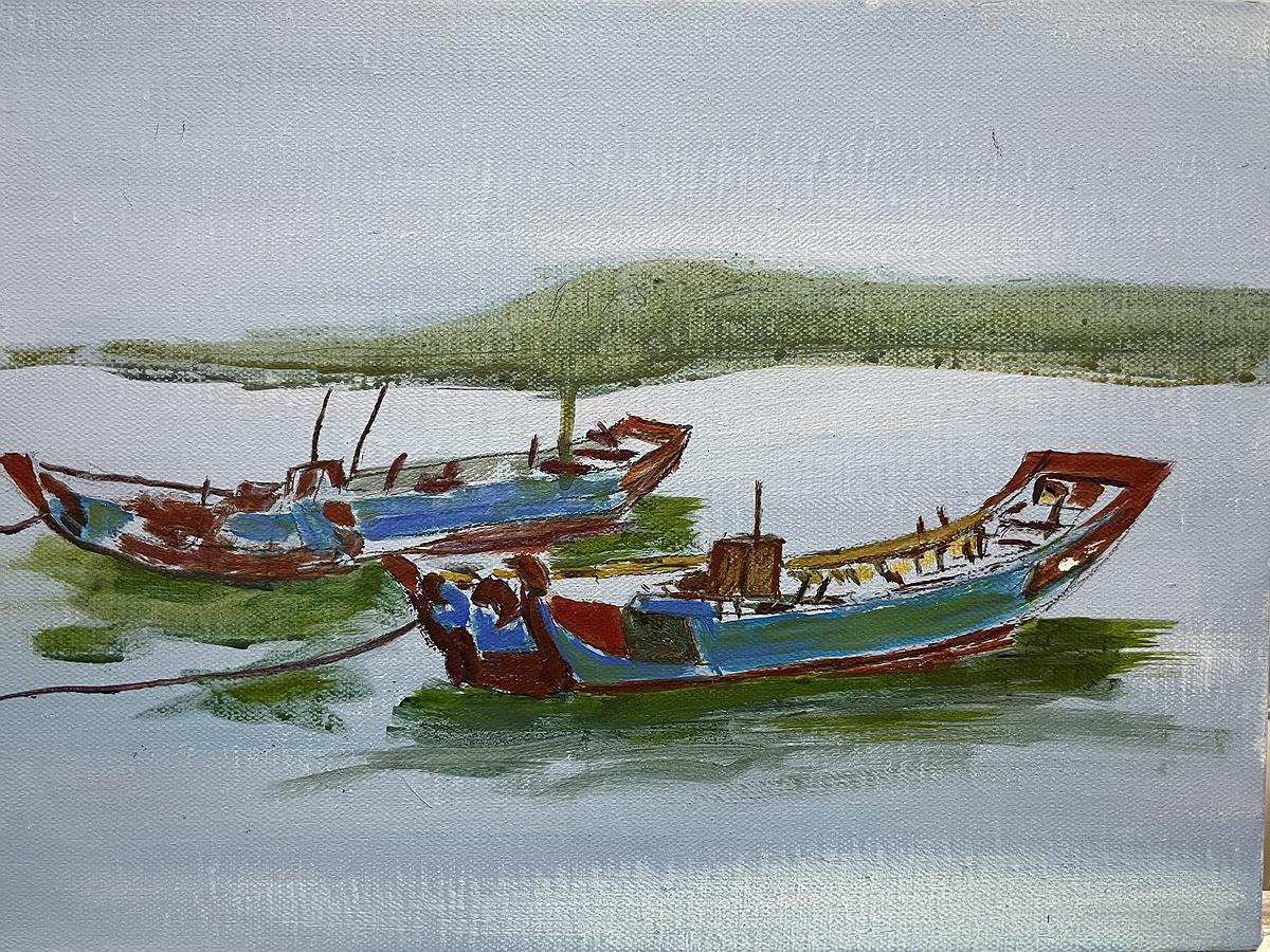 Deep Love for Fishing Port :The Creation of Chang Huai Jung’s  Oil Painting's Cover