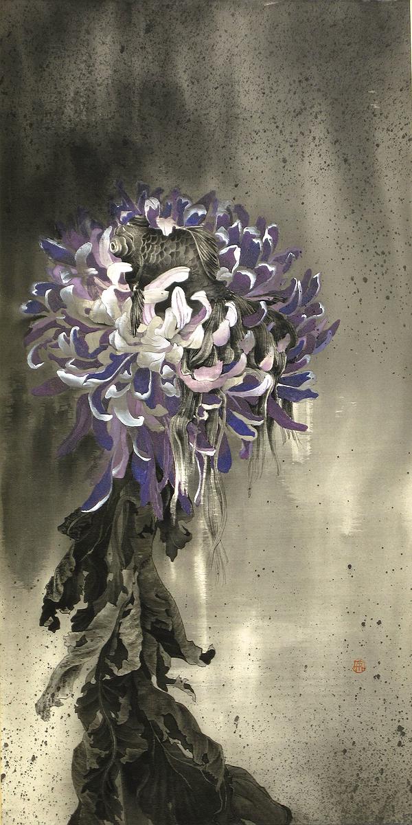 2012，《擁》，水墨、膠彩，37.5X72.5cm的封面圖