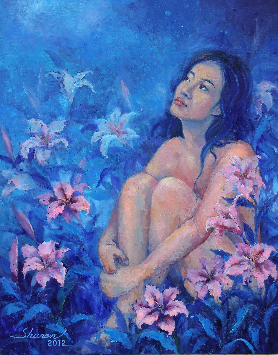 心跡‧花漾─林夏蓮油畫創作論述 藍色水玲瓏的封面圖