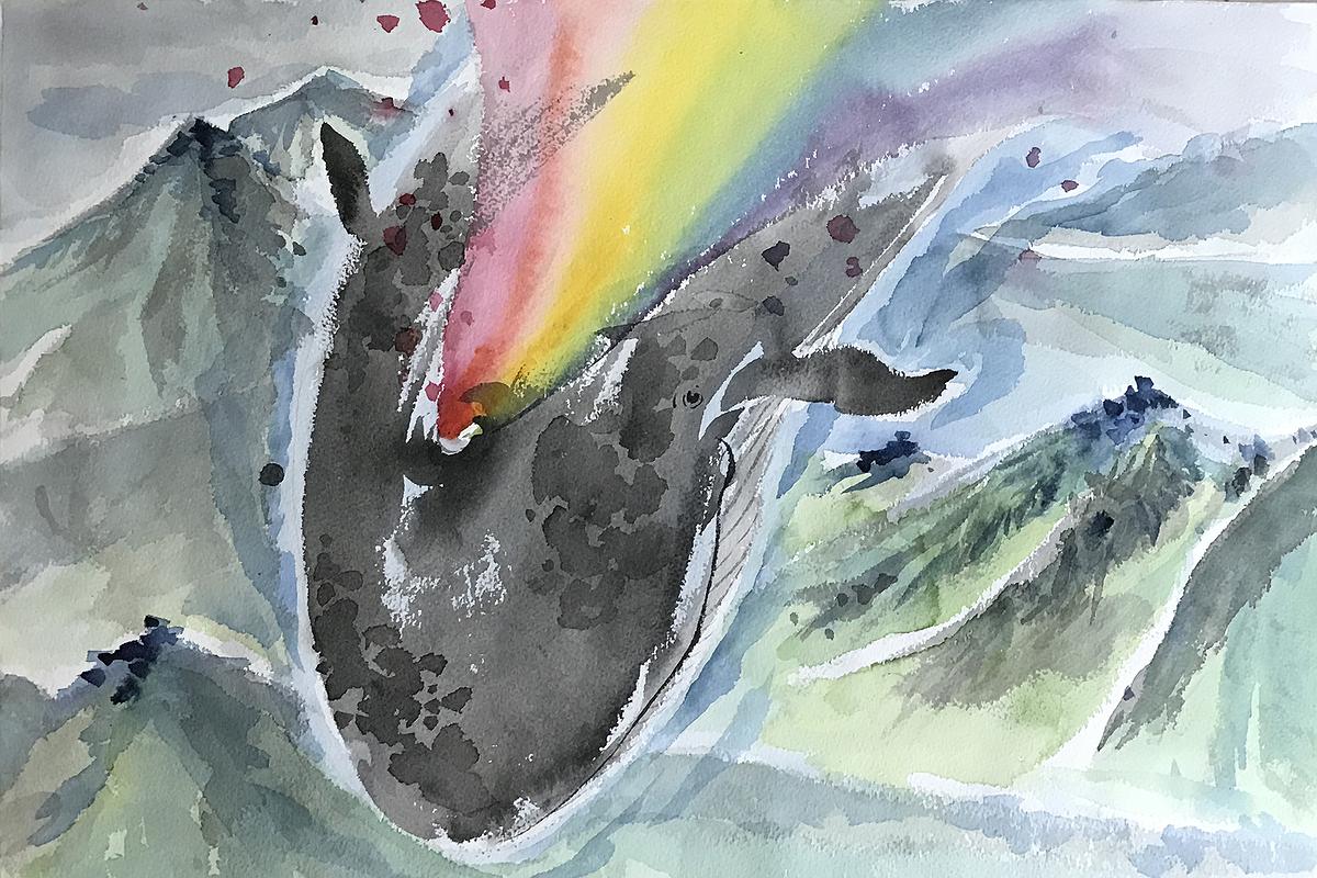 作品一〈彩虹鯨魚〉的封面圖
