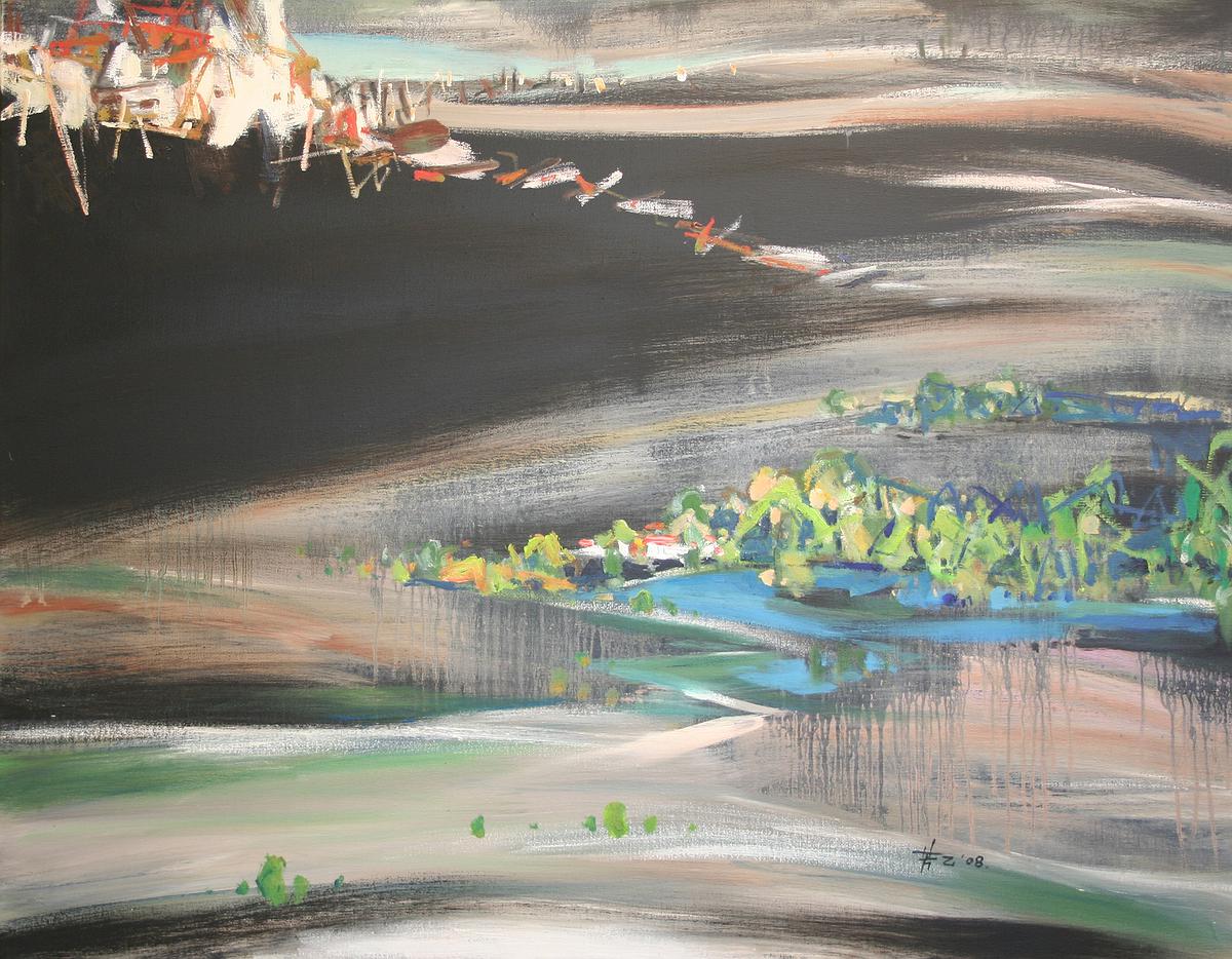 ...在何方，91x116.5cm，2008，油彩畫布的封面圖