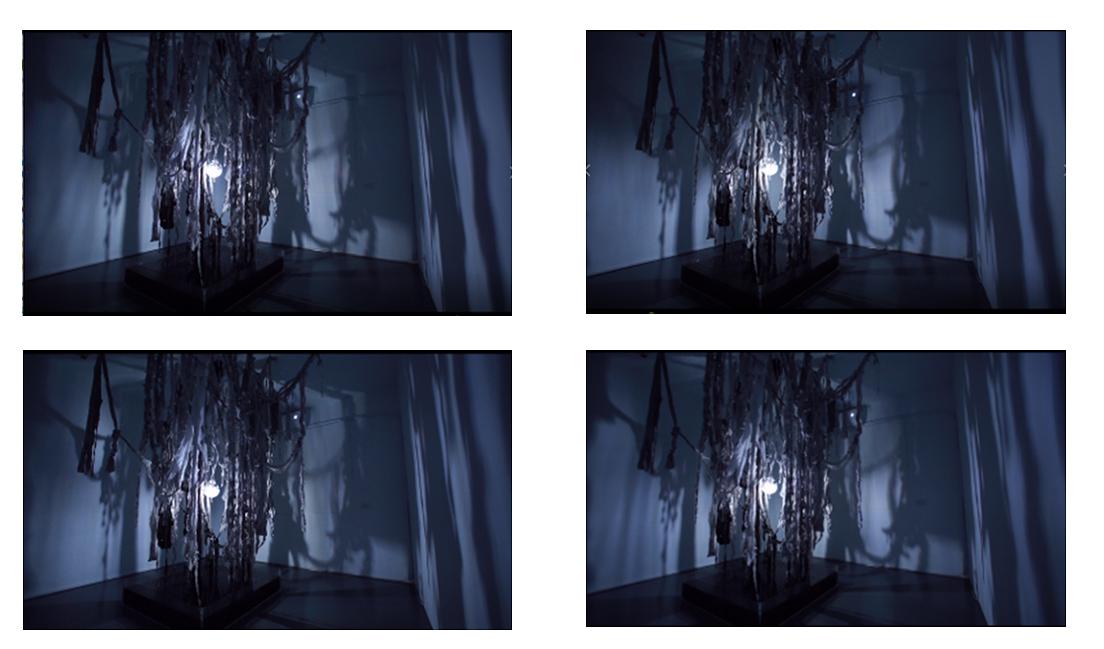 〈滲透〉，2019，現場物件、水、光、影，呈現垂直、水平的移變循環轉動，世界實體的兩個切面。的封面圖