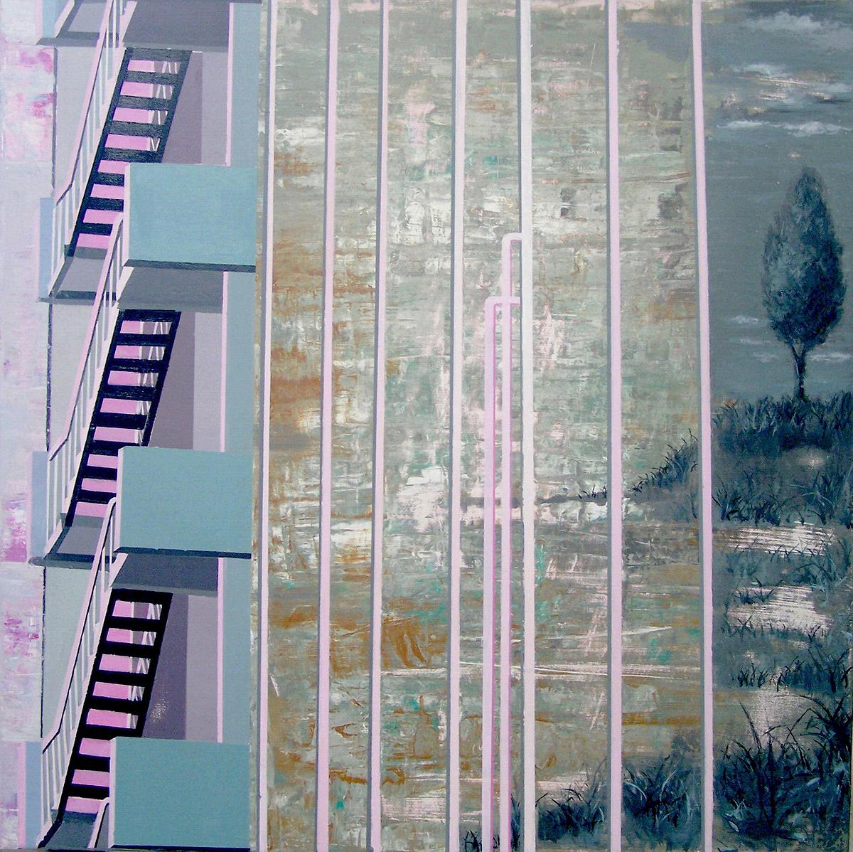 邊緣系列_手扶梯4號 2016 壓克力 畫布 60x60cm的封面圖